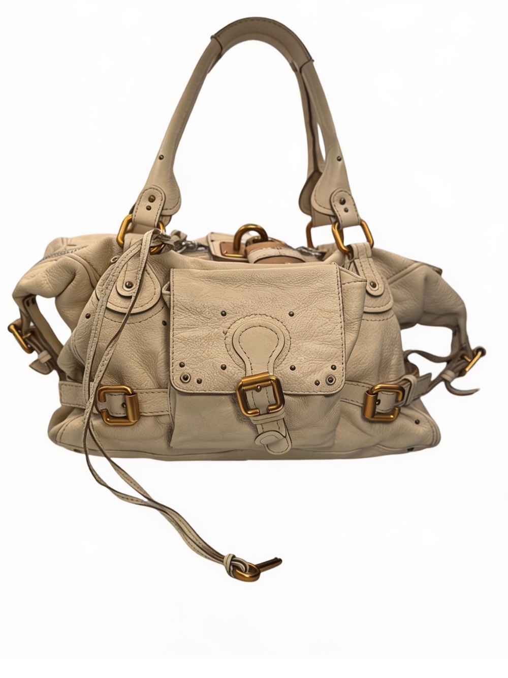Chloe Paddington Large Pocket Satchel in ivory